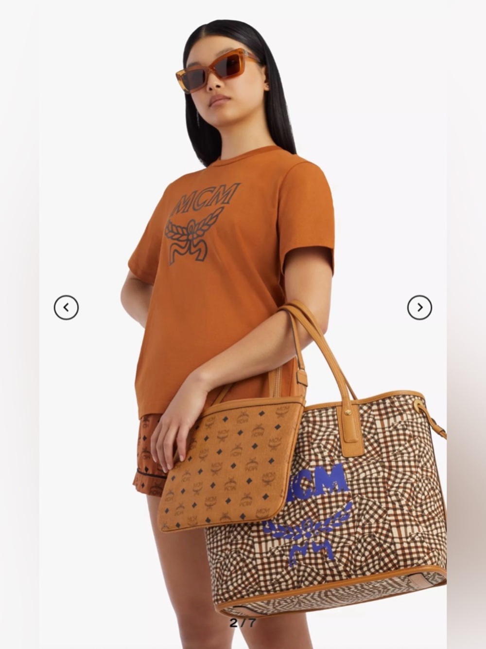 MCM Liz Reversible MD Tote. Cognac/Gold. - Picture 6 of 17